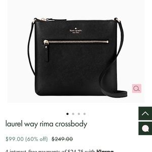 Black Kate Spade laurel way rima crossbody